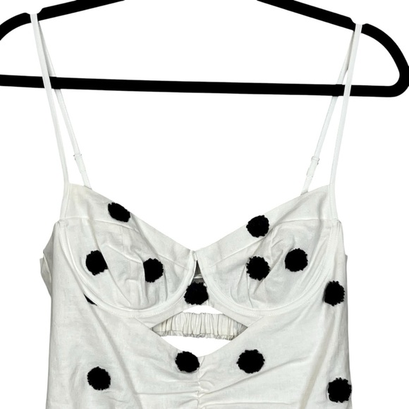 For Love and Lemons Abigail Mini Dress in Black and White Polka Dots Size M - Picture 6 of 10